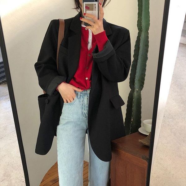 women's suits & blazers autumn fashion suit jacket chic loose light green women blazer summer one button female outwear blaser femme, White;black
women's suits & blazers autumn fashion suit jacket chic loose light green women blazer summer one button female outwear blaser femme, White;black