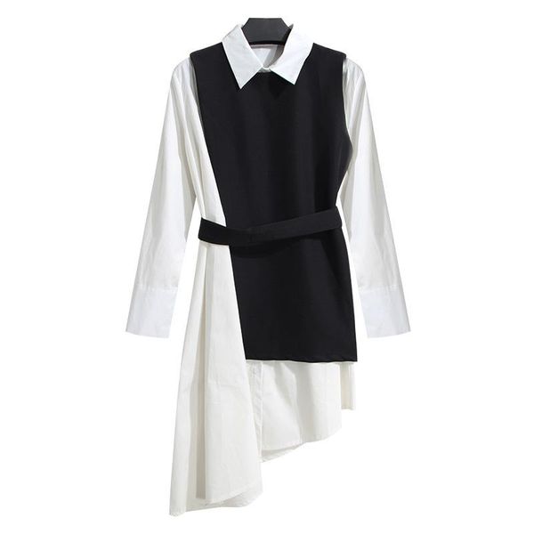 casual dresses vsue black white two pieces set shirt dress sash office lady asymmetrical elegant turn down collar autumn mini short d0157, Black;gray
casual dresses vsue black white two pieces set shirt dress sash office lady asymmetrical elegant turn down collar autumn mini short d0157, Black;gray
