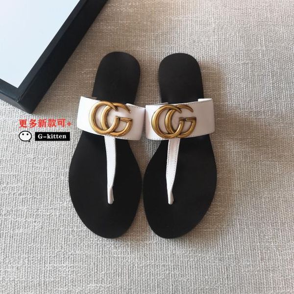 slippers 2021 new g-button flip flop metal clip foot sandals women's large leather versatile for summer wear zly, Black
slippers 2021 new g-button flip flop metal clip foot sandals women's large leather versatile for summer wear zly, Black