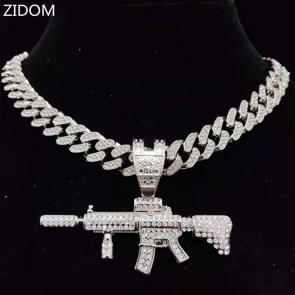 pendant necklaces men women hip hop iced out bling submachine gun necklace with 13mm miami cuban chain hiphop fashion jewelry, Silver
pendant necklaces men women hip hop iced out bling submachine gun necklace with 13mm miami cuban chain hiphop fashion jewelry, Silver
