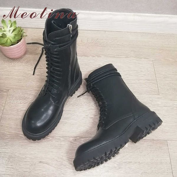 meotina motorcycle boots women platform med heel ankle boots lace up block heel short boots zipper female shoes autumn winter 43 210608, Black
meotina motorcycle boots women platform med heel ankle boots lace up block heel short boots zipper female shoes autumn winter 43 210608, Black