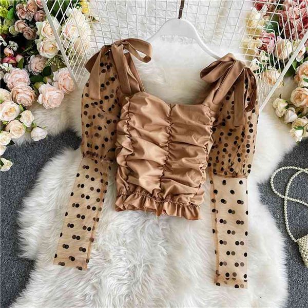 spring autumn blouse pleated retro stitching mesh patchwork polka dot puff sleeve square collar shirt slim women uk107 210507, White
spring autumn blouse pleated retro stitching mesh patchwork polka dot puff sleeve square collar shirt slim women uk107 210507, White