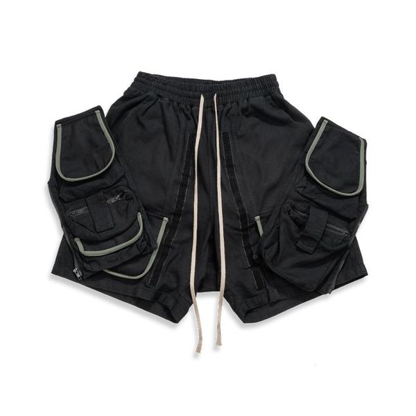men's shorts high street detachable multi-pocket casual pants for both men and women functional cargo trend, White;black
men's shorts high street detachable multi-pocket casual pants for both men and women functional cargo trend, White;black