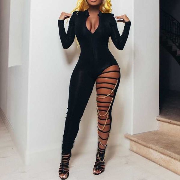 clubwear bodycon women romper party club rompers womens hollow out chain long pants jumpsuit, Black;white
clubwear bodycon women romper party club rompers womens hollow out chain long pants jumpsuit, Black;white