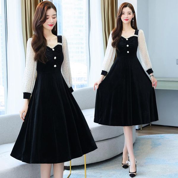 casual dresses fashion patchwork women's dress 2021 fall long sleeve fake two ladies vintage a-line clothes woman, Black;gray
casual dresses fashion patchwork women's dress 2021 fall long sleeve fake two ladies vintage a-line clothes woman, Black;gray