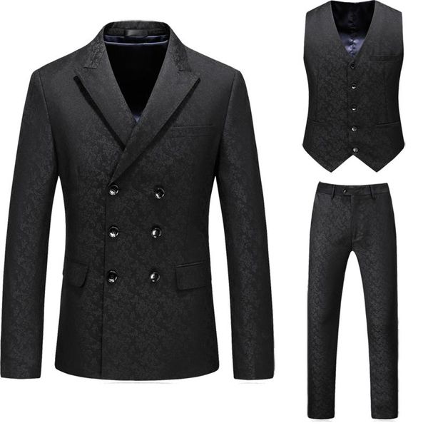 men's suits & blazers 2021 fashion business casual suit three-piece set / male groom wedding black color jacket coat pants vest, White;black
men's suits & blazers 2021 fashion business casual suit three-piece set / male groom wedding black color jacket coat pants vest, White;black