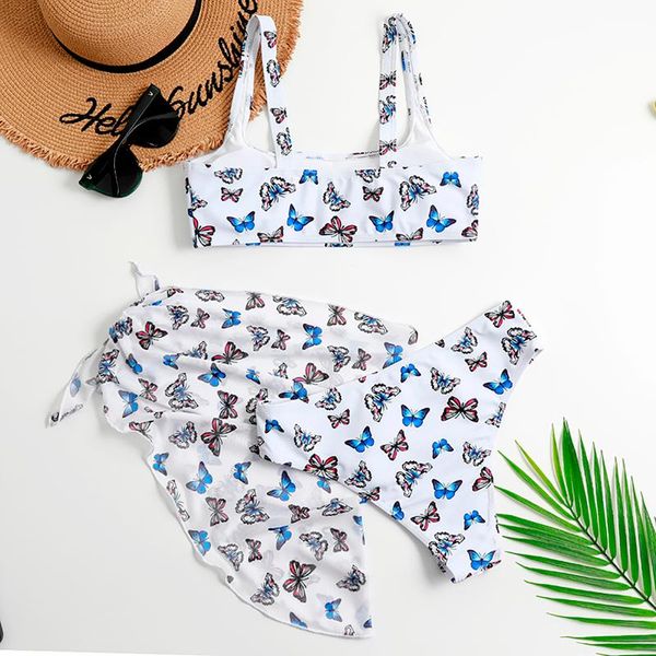 women's swimwear butterfly printed cross tie chiffon three-piece split bikini 2 piece female summer swimsuits beach bathing suit#35, White;black
women's swimwear butterfly printed cross tie chiffon three-piece split bikini 2 piece female summer swimsuits beach bathing suit#35, White;black
