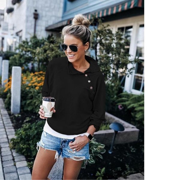 women's hoodies & sweatshirts solid color oblique button collar harajuku sweatshirt long sleeve women autumn moletom tumblr ey*, Black
women's hoodies & sweatshirts solid color oblique button collar harajuku sweatshirt long sleeve women autumn moletom tumblr ey*, Black