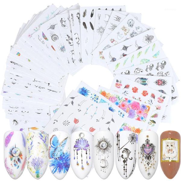 40pcs nail sticker water transfer art floral decals manicure decorative flower stickers1, Black
40pcs nail sticker water transfer art floral decals manicure decorative flower stickers1, Black