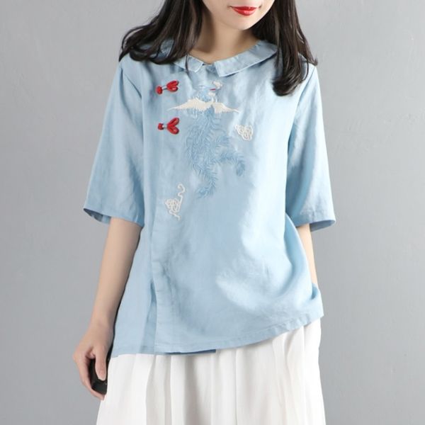 new chinese fashion style 2021 summer ladies chinese women vintage embroidery shirts casual cotton linen blouses 12410, Red
new chinese fashion style 2021 summer ladies chinese women vintage embroidery shirts casual cotton linen blouses 12410, Red