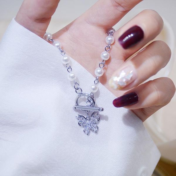chains vintage noble titanium steel butterfly necklace for women luxury jewelry pendant shiny zirconia wedding very charming gift, Silver
chains vintage noble titanium steel butterfly necklace for women luxury jewelry pendant shiny zirconia wedding very charming gift, Silver