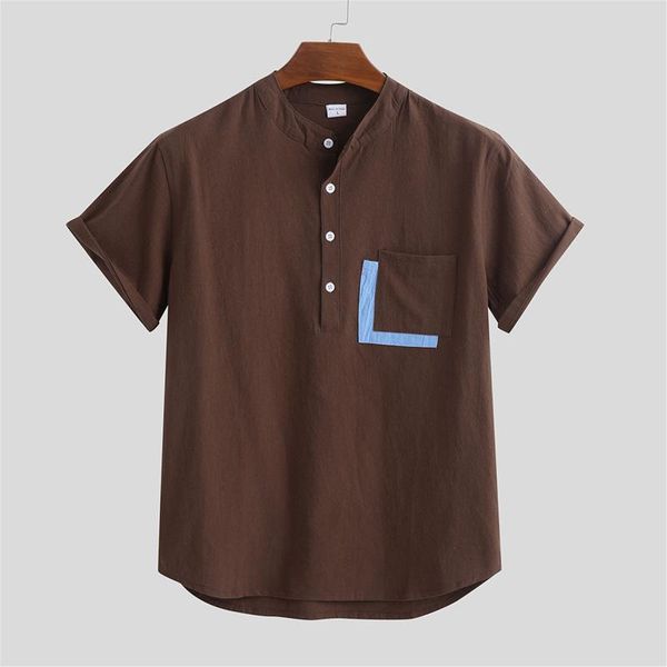 summer men's short sleeve shirts casual button up for men linen cotton blouse streetwear chemise homme, White;black
summer men's short sleeve shirts casual button up for men linen cotton blouse streetwear chemise homme, White;black