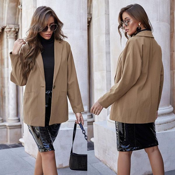women's suits & blazers fashion khaki lapel loose professional one button coat korean arrivals woman clothing, White;black
women's suits & blazers fashion khaki lapel loose professional one button coat korean arrivals woman clothing, White;black