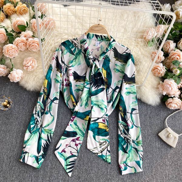 women's knits & tees spring 2021 fashion bow neck print long-sleeved slimming elegant camisas de mujer blouse shirts s151 bzw, White
women's knits & tees spring 2021 fashion bow neck print long-sleeved slimming elegant camisas de mujer blouse shirts s151 bzw, White