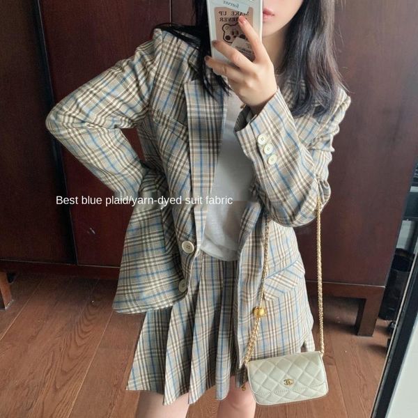 autumn 2021 style private clothes retro british print blazer coat women's loose long sleeve plaid suit suits & blazers, White;black
autumn 2021 style private clothes retro british print blazer coat women's loose long sleeve plaid suit suits & blazers, White;black