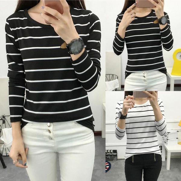 women's t-shirt stripe long sleeve tee o-neck for couples boyfriends shirt korean version street casual tunic slim, White
women's t-shirt stripe long sleeve tee o-neck for couples boyfriends shirt korean version street casual tunic slim, White