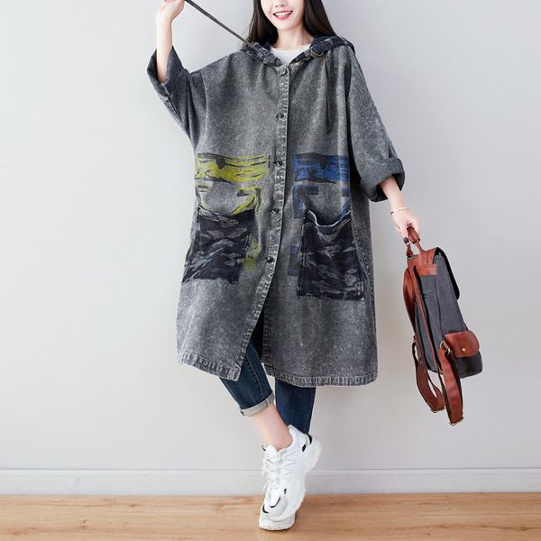 wool spring harajuku denim trench female coat retro casual impression large size women in hooded jeans mujer chaqueta fall 498 kln6, Black
wool spring harajuku denim trench female coat retro casual impression large size women in hooded jeans mujer chaqueta fall 498 kln6, Black
