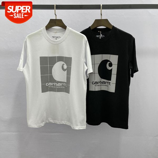 hart reflective short-sleeved t-shirt square big logo couple round neck half sleeve street #kn5e, White;black
hart reflective short-sleeved t-shirt square big logo couple round neck half sleeve street #kn5e, White;black