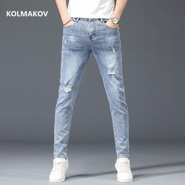men's jeans 2021 summer slim fit men classic fashion denim skinny male casual trousers size 27-36, Blue 
men's jeans 2021 summer slim fit men classic fashion denim skinny male casual trousers size 27-36, Blue