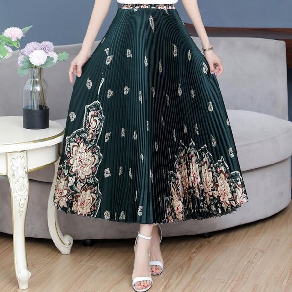 summer women high waist pleated skirts 2021 loose vintage print long casual quality ankle-length skirt, Black
summer women high waist pleated skirts 2021 loose vintage print long casual quality ankle-length skirt, Black