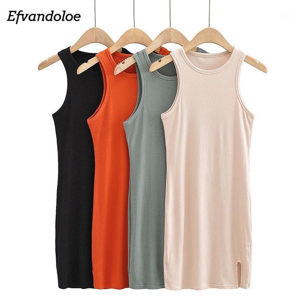 women knitted sleeveless dress o-neck solid color elastic slim dresses 2021 summer casual, Black;gray
women knitted sleeveless dress o-neck solid color elastic slim dresses 2021 summer casual, Black;gray