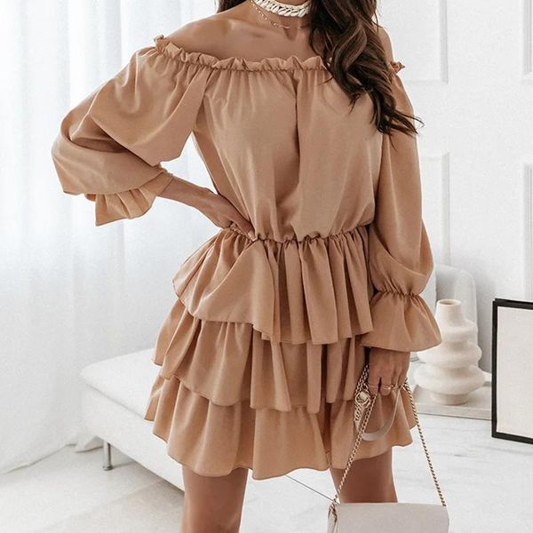 casual dresses fashion khaki slash neck mini dress women autumn off-shoulder ruffle stitching woman elegant party, Black;gray
casual dresses fashion khaki slash neck mini dress women autumn off-shoulder ruffle stitching woman elegant party, Black;gray
