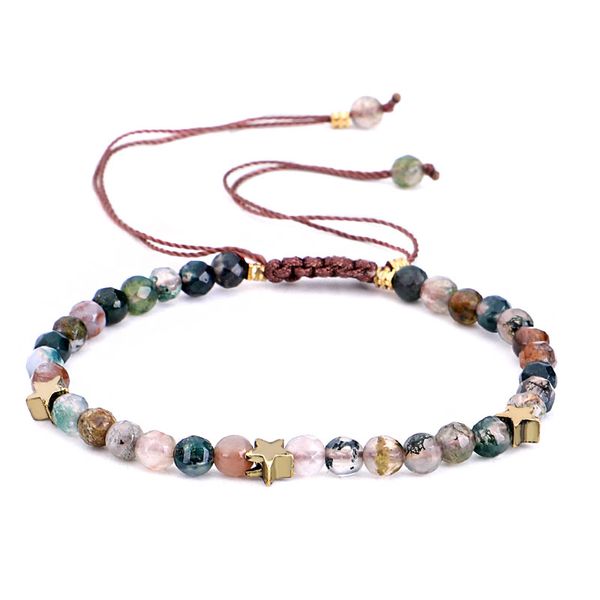 

colorful natural faceted agate beads strands bracelet 4mm stone man woman jewelry for wholesale, Black