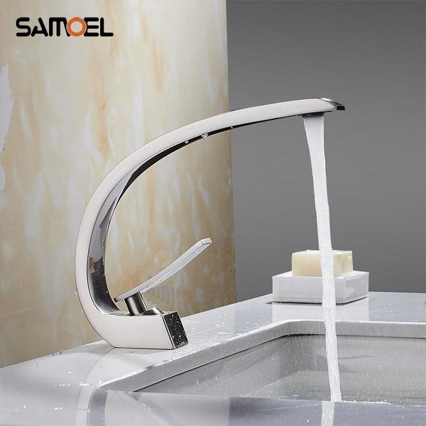 bathroom sink faucets creative design brass basin faucet single hole deck mounted brushed nickel mixer taps nl707
bathroom sink faucets creative design brass basin faucet single hole deck mounted brushed nickel mixer taps nl707