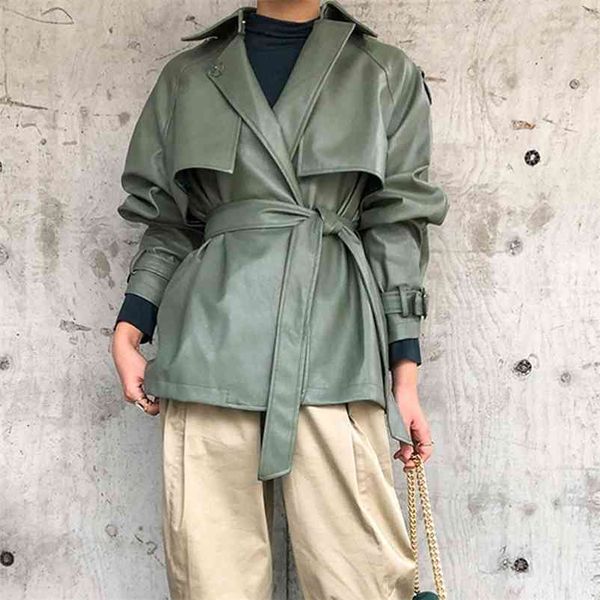 spring tailored collar faux pu waist strap leather jackets casual female street wear y2k outwear coats 210513, Black
spring tailored collar faux pu waist strap leather jackets casual female street wear y2k outwear coats 210513, Black