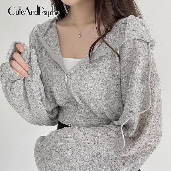 women's jackets streetwear casual zip up cropped women solid loose cute knitted hooded coat fashion korean long sleeve cuteandpsycho, Black;brown
women's jackets streetwear casual zip up cropped women solid loose cute knitted hooded coat fashion korean long sleeve cuteandpsycho, Black;brown