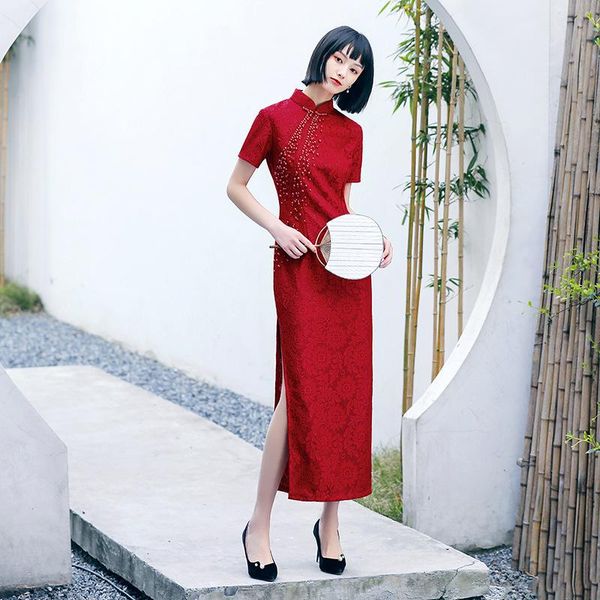 elegant and fashion women chinese dresses cheongsam style classical long wedding party straight gown plus size 4xl qipao ethnic clothing, Red
elegant and fashion women chinese dresses cheongsam style classical long wedding party straight gown plus size 4xl qipao ethnic clothing, Red