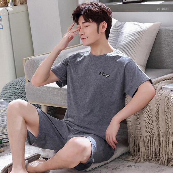 men's sleepwear full cotton mens summer short sleeve shorts pajamas set big size l-4xl o-neck leisure suits nightwear men pijamas, Black;brown
men's sleepwear full cotton mens summer short sleeve shorts pajamas set big size l-4xl o-neck leisure suits nightwear men pijamas, Black;brown
