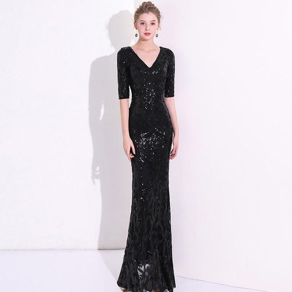 party dresses design black sequined v-neck half sleeves women mermaid dress evening gowns vestidos, White;black
party dresses design black sequined v-neck half sleeves women mermaid dress evening gowns vestidos, White;black