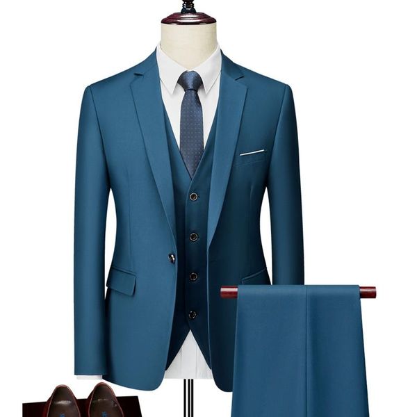 men's suits & blazers men slim business casual dress suit three-piece set jacket pants vest / male wedding groom blazer coat trousers w, White;black
men's suits & blazers men slim business casual dress suit three-piece set jacket pants vest / male wedding groom blazer coat trousers w, White;black