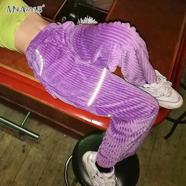 women's pants & capris loose corduroy purple reflective stripe chain wide leg trousers women high waist trouser streetwear 2022, Black;white
women's pants & capris loose corduroy purple reflective stripe chain wide leg trousers women high waist trouser streetwear 2022, Black;white