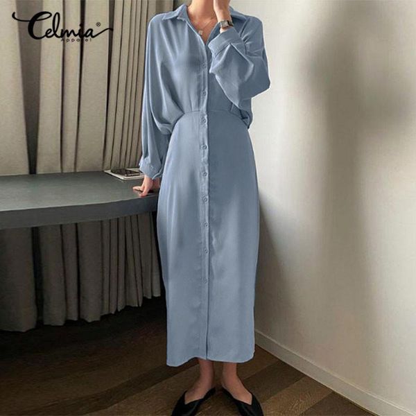 casual dresses fashion women elegant ol shirt dress 2021 celmia long sleeve maxi sundress loose solid high waist party, Black;gray
casual dresses fashion women elegant ol shirt dress 2021 celmia long sleeve maxi sundress loose solid high waist party, Black;gray