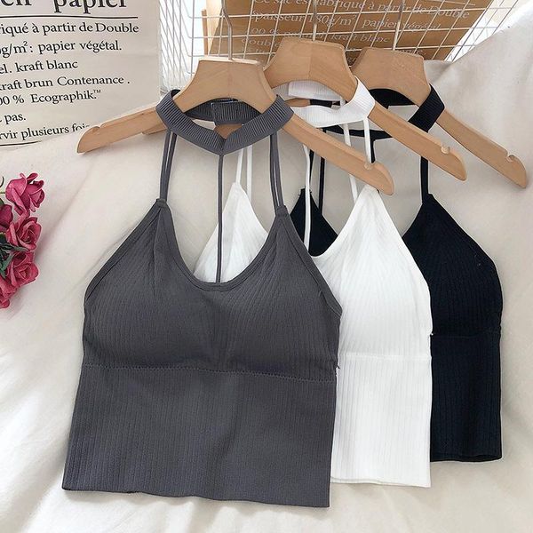 women's tanks & camis korean crop halter spaghetti strap tanke women built in bra solid color versatile camisole off shoulder sleev, White
women's tanks & camis korean crop halter spaghetti strap tanke women built in bra solid color versatile camisole off shoulder sleev, White