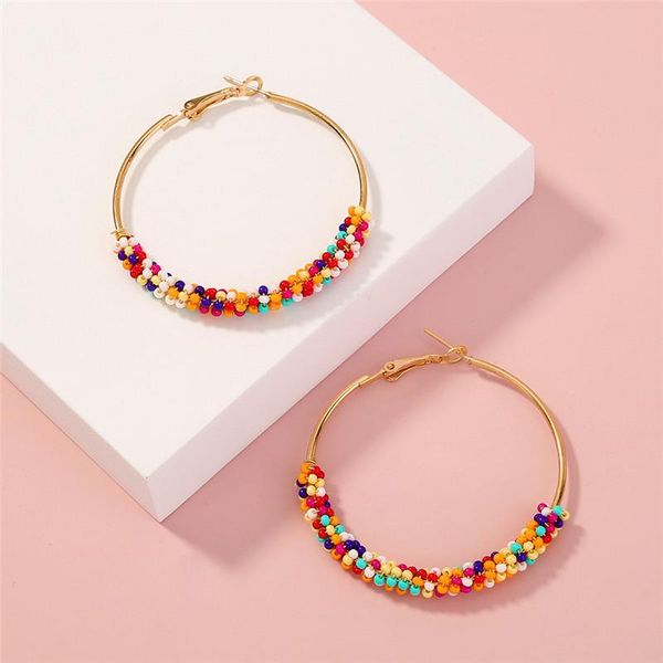 hoop & huggie european american exaggerated golden large circle earrings bohemian ethnic style multicolor rice bead round ear, Golden;silver
hoop & huggie european american exaggerated golden large circle earrings bohemian ethnic style multicolor rice bead round ear, Golden;silver