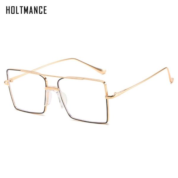 square clear glasses anti-blue light double beam computer match optical myopia spectacles frame for women men sunglasses, White;black
square clear glasses anti-blue light double beam computer match optical myopia spectacles frame for women men sunglasses, White;black