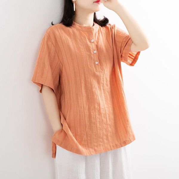 women's blouses & shirts plus size cotton linen shirt women summer loose casual 2021 korean style solid color woman p1266, White
women's blouses & shirts plus size cotton linen shirt women summer loose casual 2021 korean style solid color woman p1266, White
