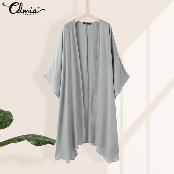 women's blouses & shirts celmia stylish long sleeve women fashion kimono cardigans 2021 autumn summer beach cover up casual loose, White
women's blouses & shirts celmia stylish long sleeve women fashion kimono cardigans 2021 autumn summer beach cover up casual loose, White