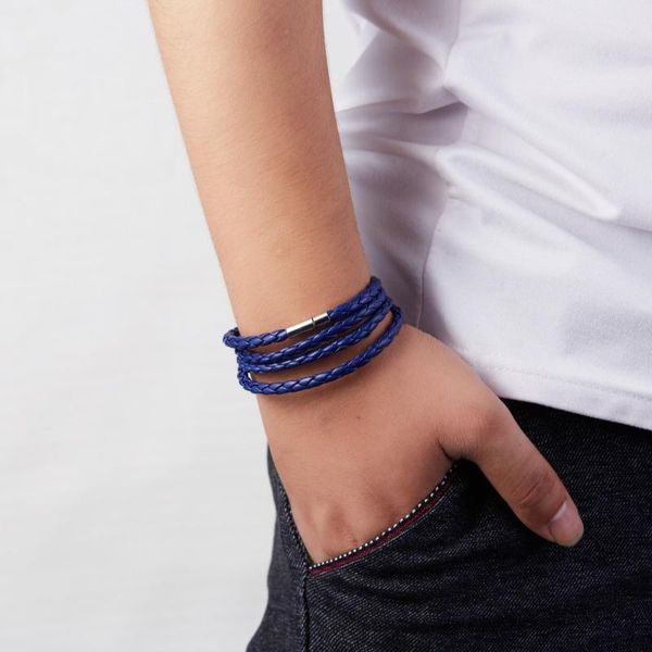 tennis punk retro wrap long leather braided bracelet men bangles black blue sporty chain male charm 4 layers, Golden;silver
tennis punk retro wrap long leather braided bracelet men bangles black blue sporty chain male charm 4 layers, Golden;silver
