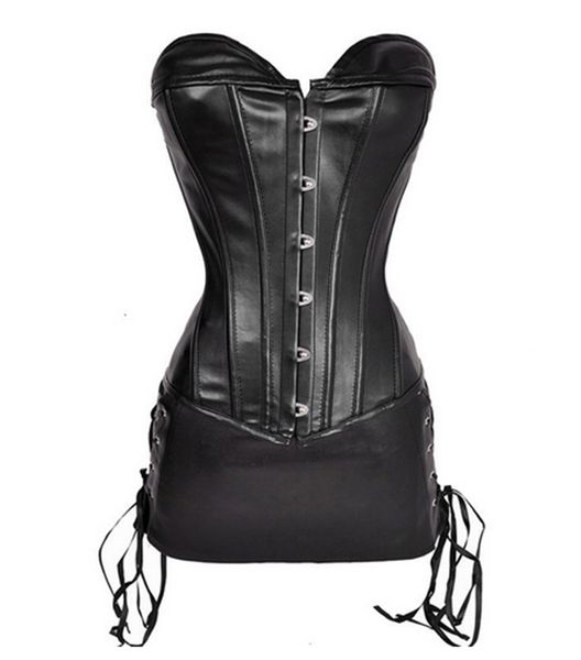 Faux leather steampunk Overbust corset waist cincher bustier zipper back Sexy PU clothing+mini skirt -6XL, Black
Faux leather steampunk Overbust corset waist cincher bustier zipper back Sexy PU clothing+mini skirt -6XL, Black