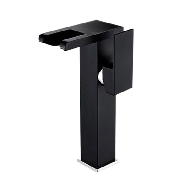bathroom faucet waterfall led light basin sink modern temperature color changing single handle deck mount mixer tap kitchen home faucets