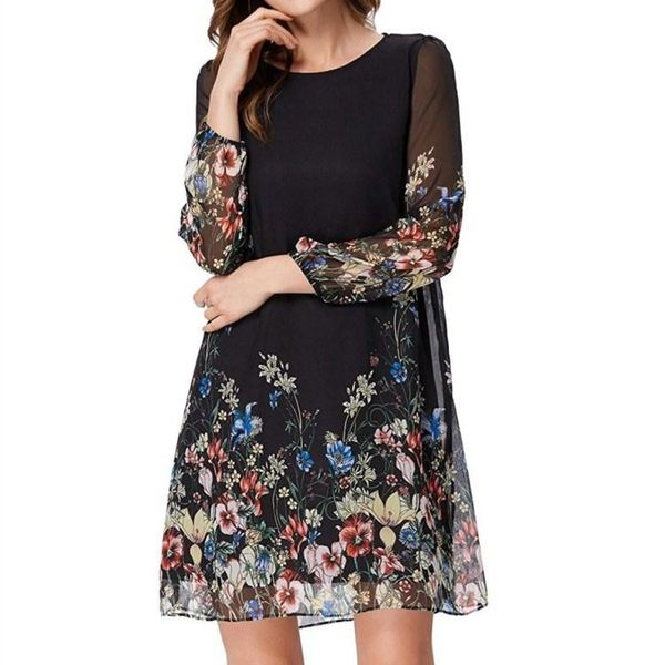 fashion spring summer floral print slim dresses vintage casual o-neck long sleeve chiffon vocation dress, Black;gray
fashion spring summer floral print slim dresses vintage casual o-neck long sleeve chiffon vocation dress, Black;gray