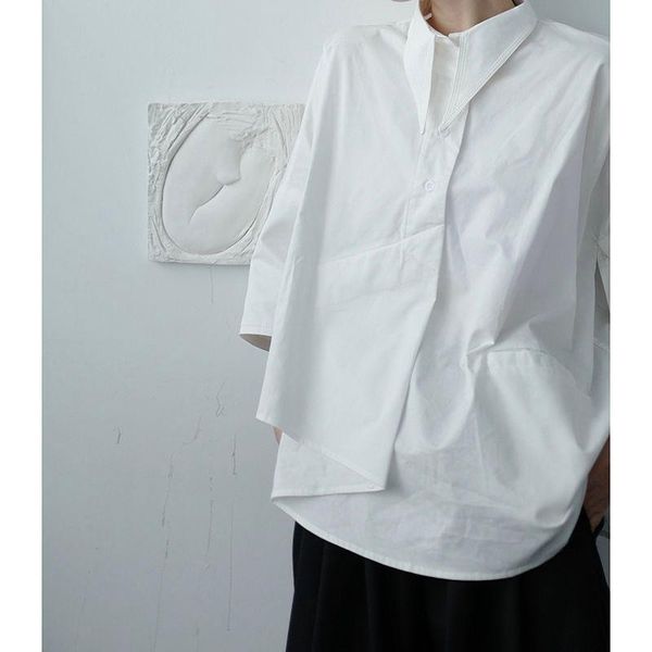 / men's wear design shirt korean style irregular asymmetric niche half sleeve for male 2021 summer autumn 9y3230 casual shirts, White;black
/ men's wear design shirt korean style irregular asymmetric niche half sleeve for male 2021 summer autumn 9y3230 casual shirts, White;black