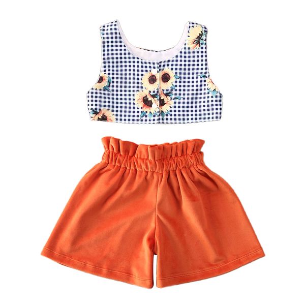 0-5y infant baby girls summer clothes sets sunflowers print sleeveless vest +solid shorts 2pcs, White
0-5y infant baby girls summer clothes sets sunflowers print sleeveless vest +solid shorts 2pcs, White