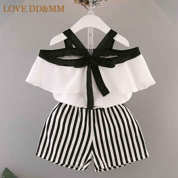 love dd&mm girls clothing sets summer female leaf lotus leaf collar neck chiffon shirt + striped shorts suit 210715, White
love dd&mm girls clothing sets summer female leaf lotus leaf collar neck chiffon shirt + striped shorts suit 210715, White