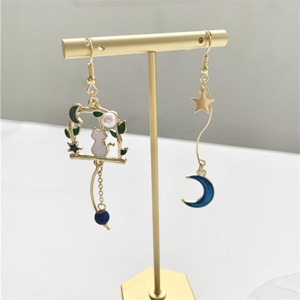stud korean creative fun cute kitten geometric asymmetrical stars, moon ear hooks, fashion women's earrings, Golden;silver
stud korean creative fun cute kitten geometric asymmetrical stars, moon ear hooks, fashion women's earrings, Golden;silver
