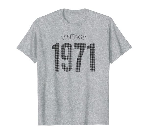 vintage made in 1971 t-shirt 48th birthday gift, White;black 
vintage made in 1971 t-shirt 48th birthday gift, White;black